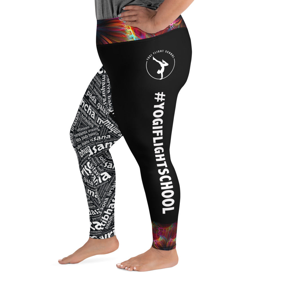 Sanskrit Leggings (Plus)- Multi-Colored Waistband