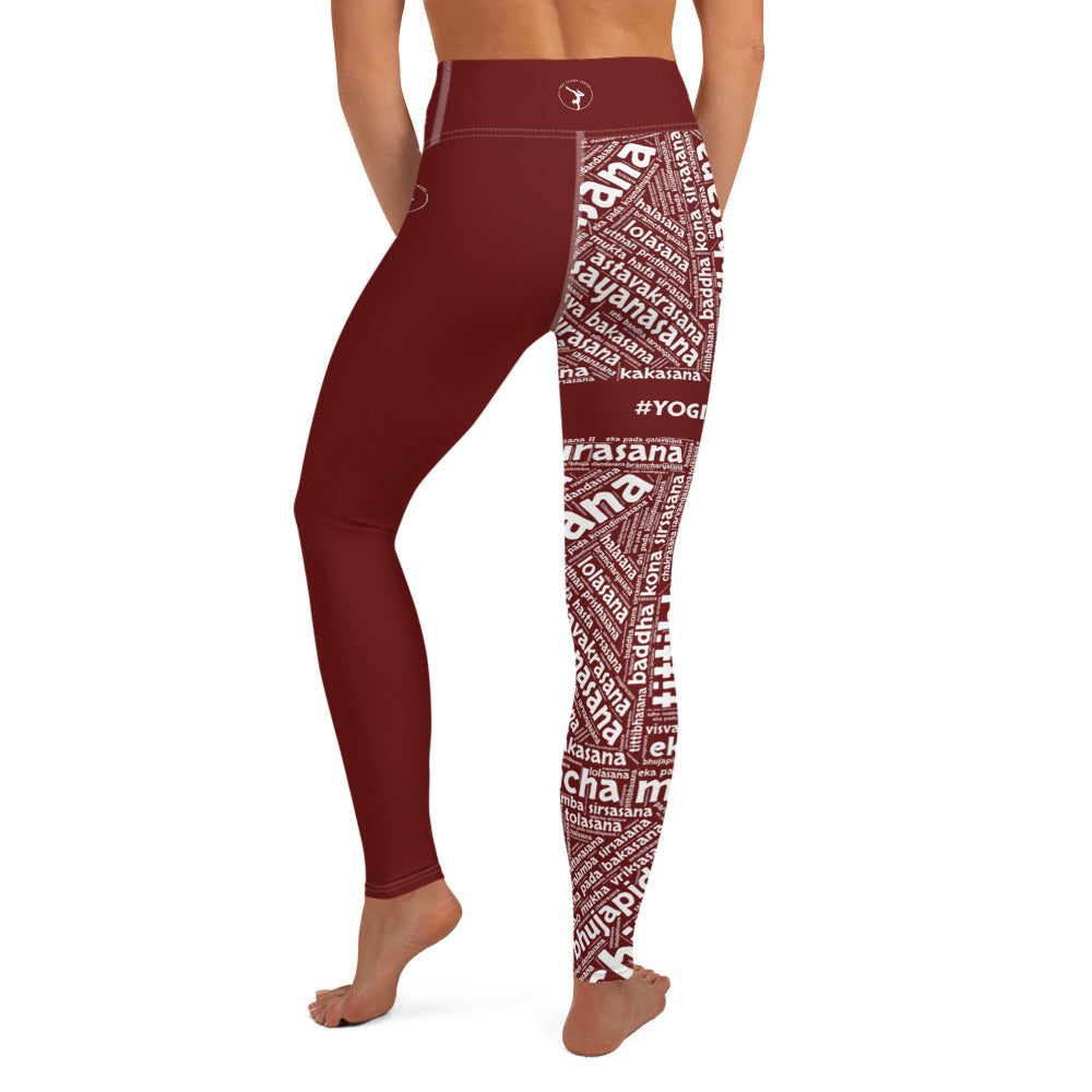 Sanskrit Leggings (Maroon)