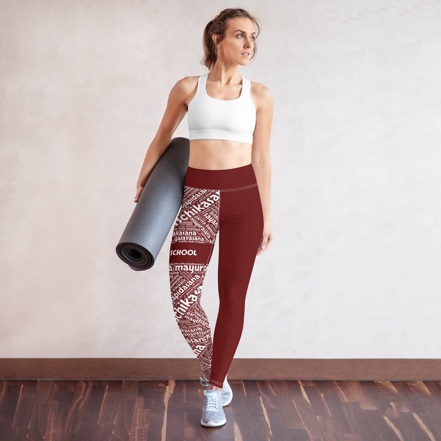 Sanskrit Leggings (Maroon)