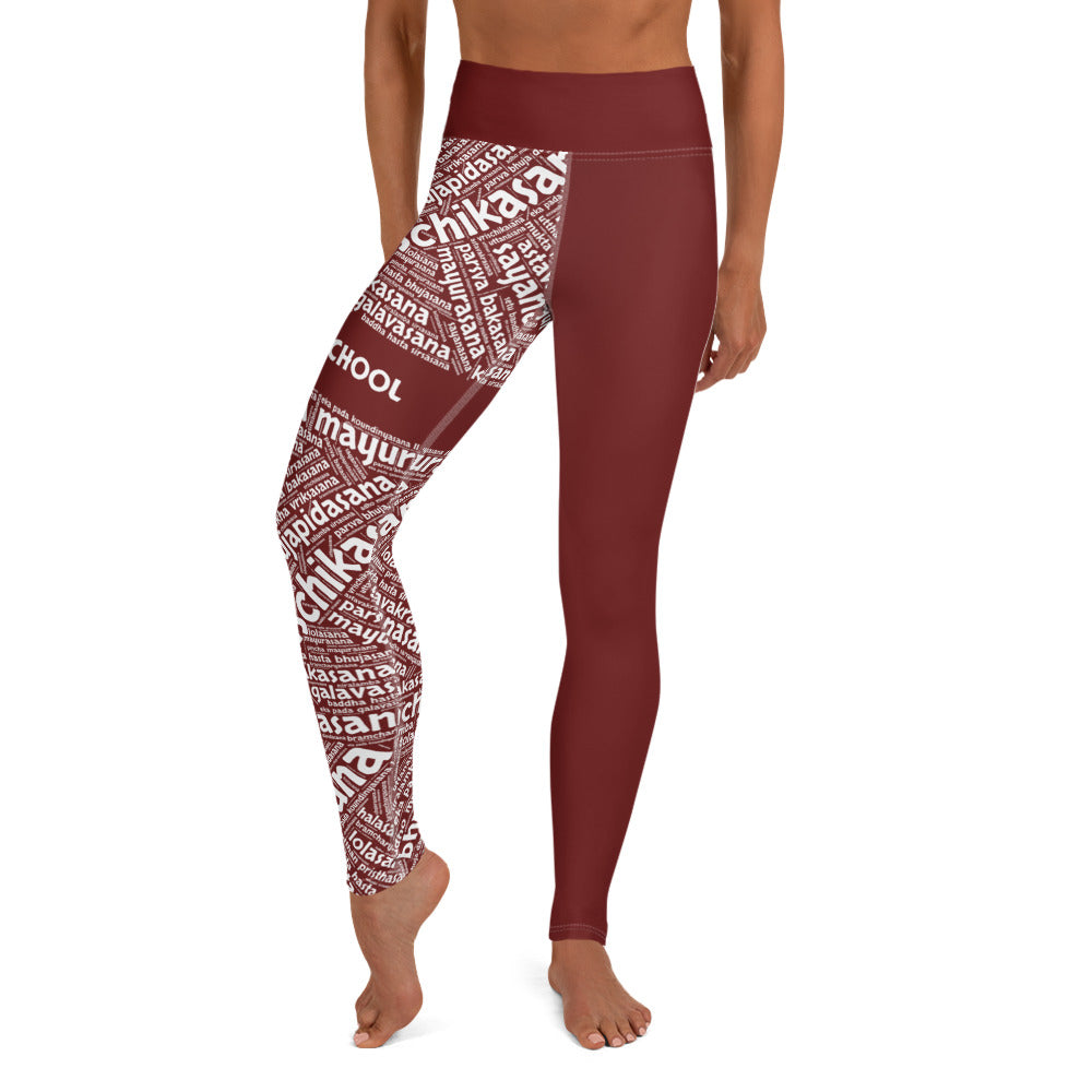 Sanskrit Leggings (Maroon)