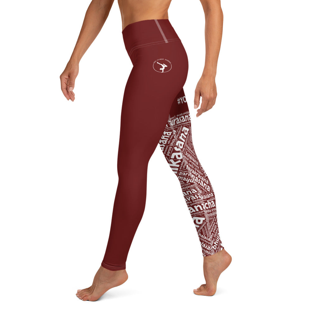 Sanskrit Leggings (Maroon)