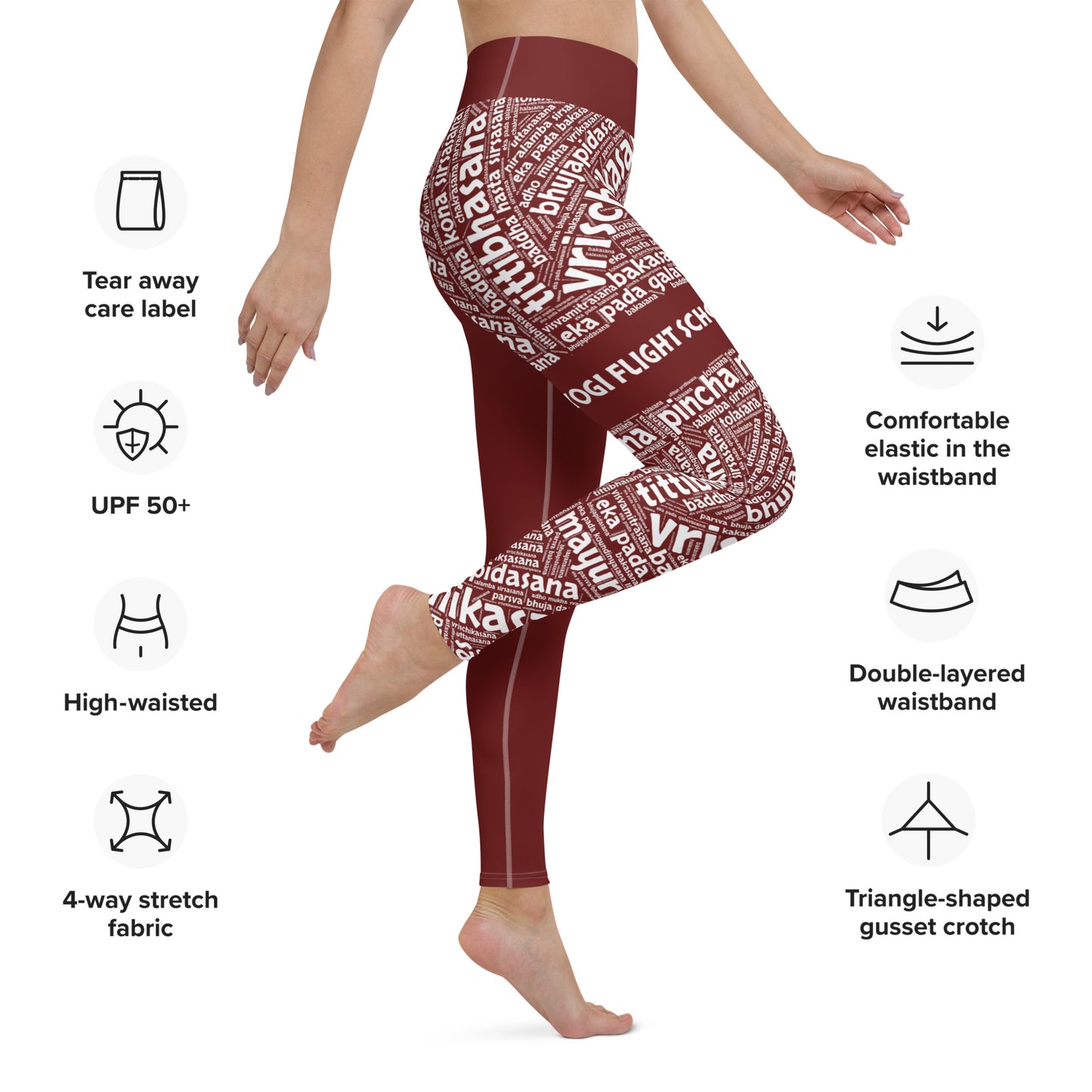 Sanskrit Leggings (Maroon)