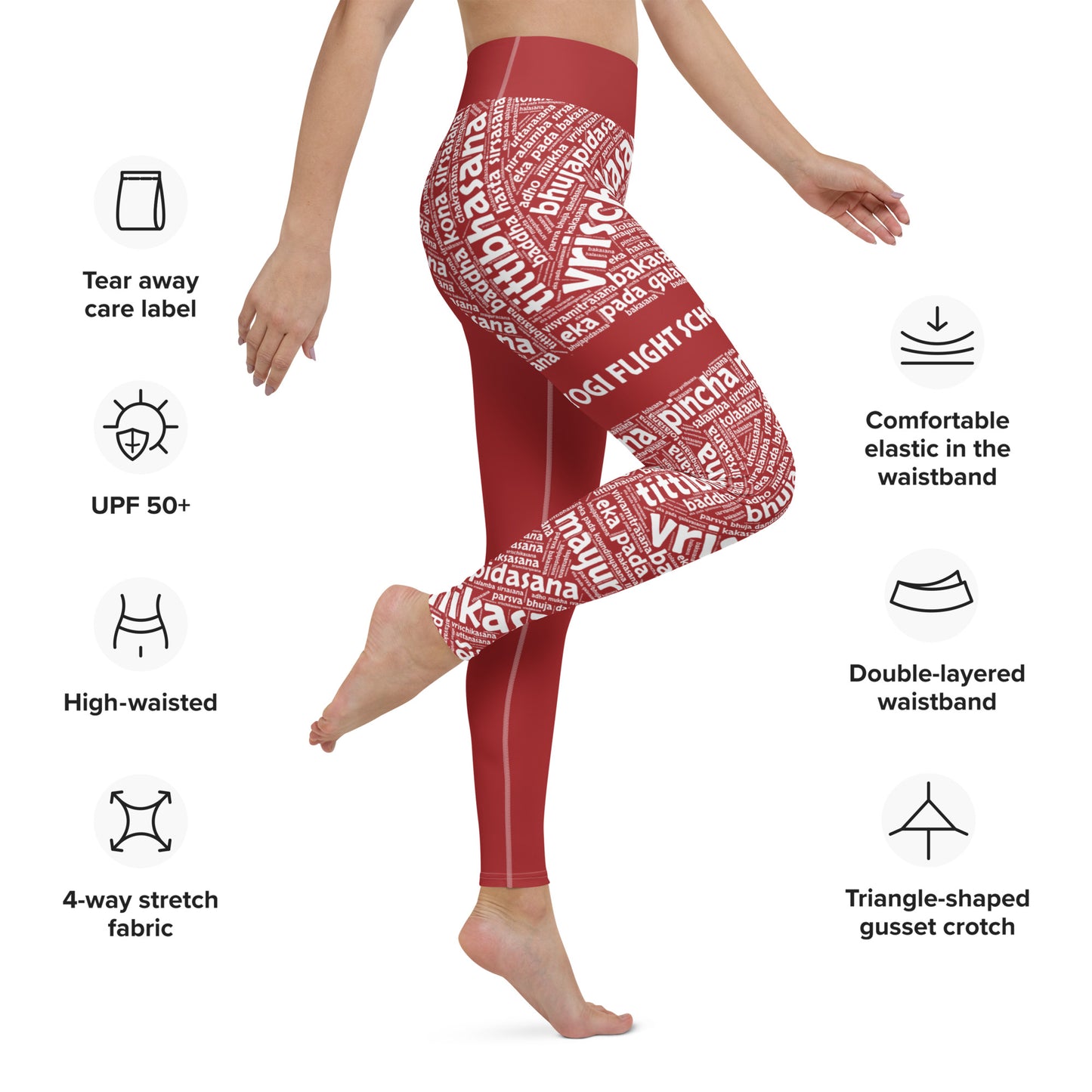 Sanskrit Leggings (Red)