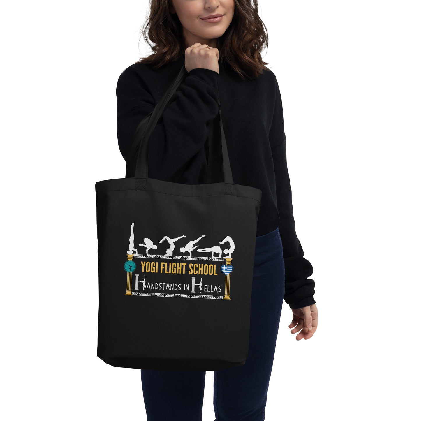 Handstands in Hellas: Eco Tote Bag (Black)