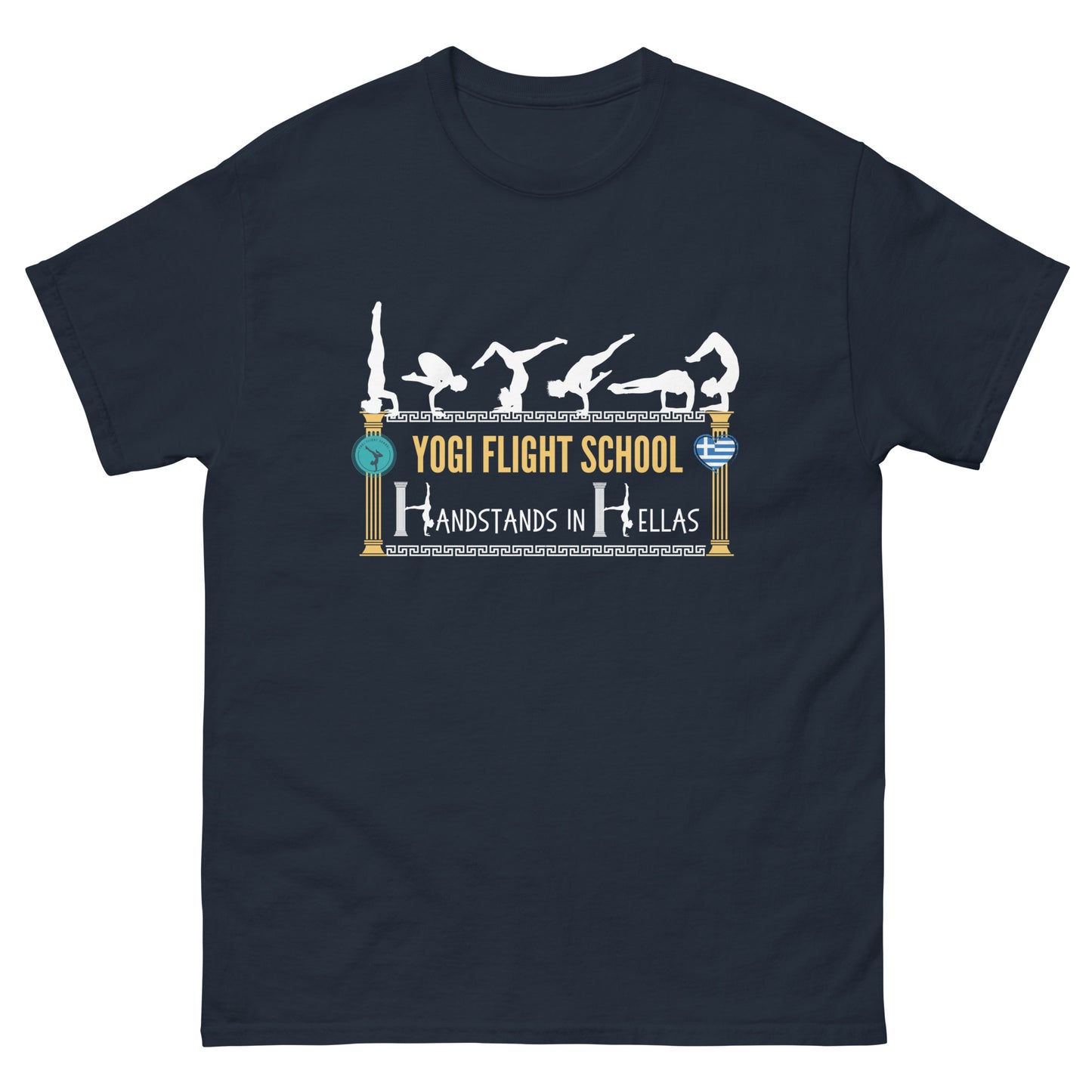 Handstands in Hellas: Unisex classic tee (Navy)