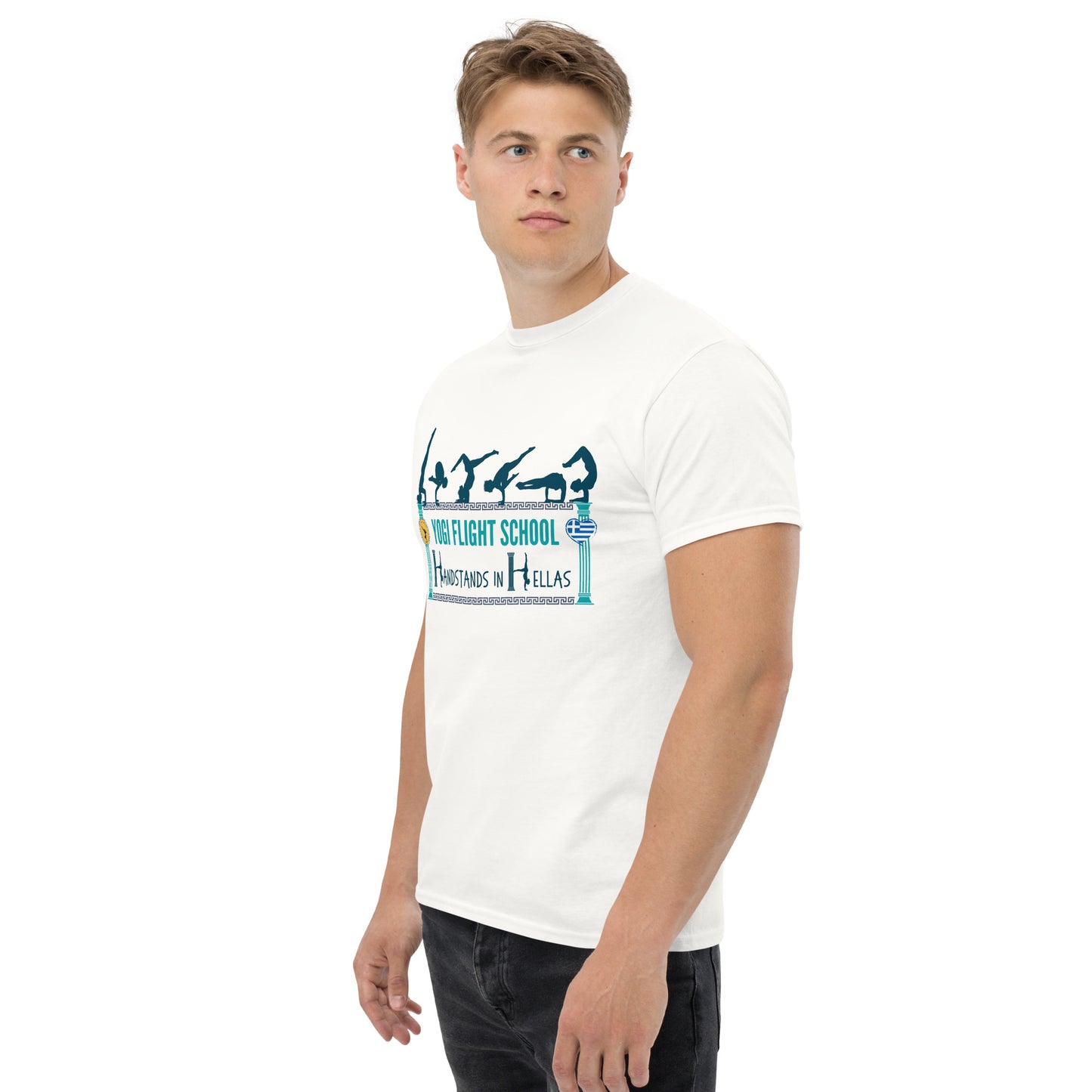 Handstands in Hellas: Unisex classic tee (White)