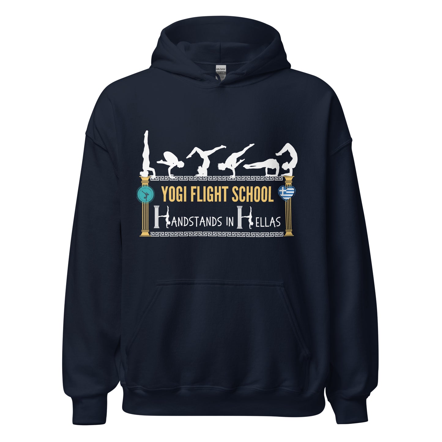 Handstands in Hellas: Unisex Hoodie (Navy)