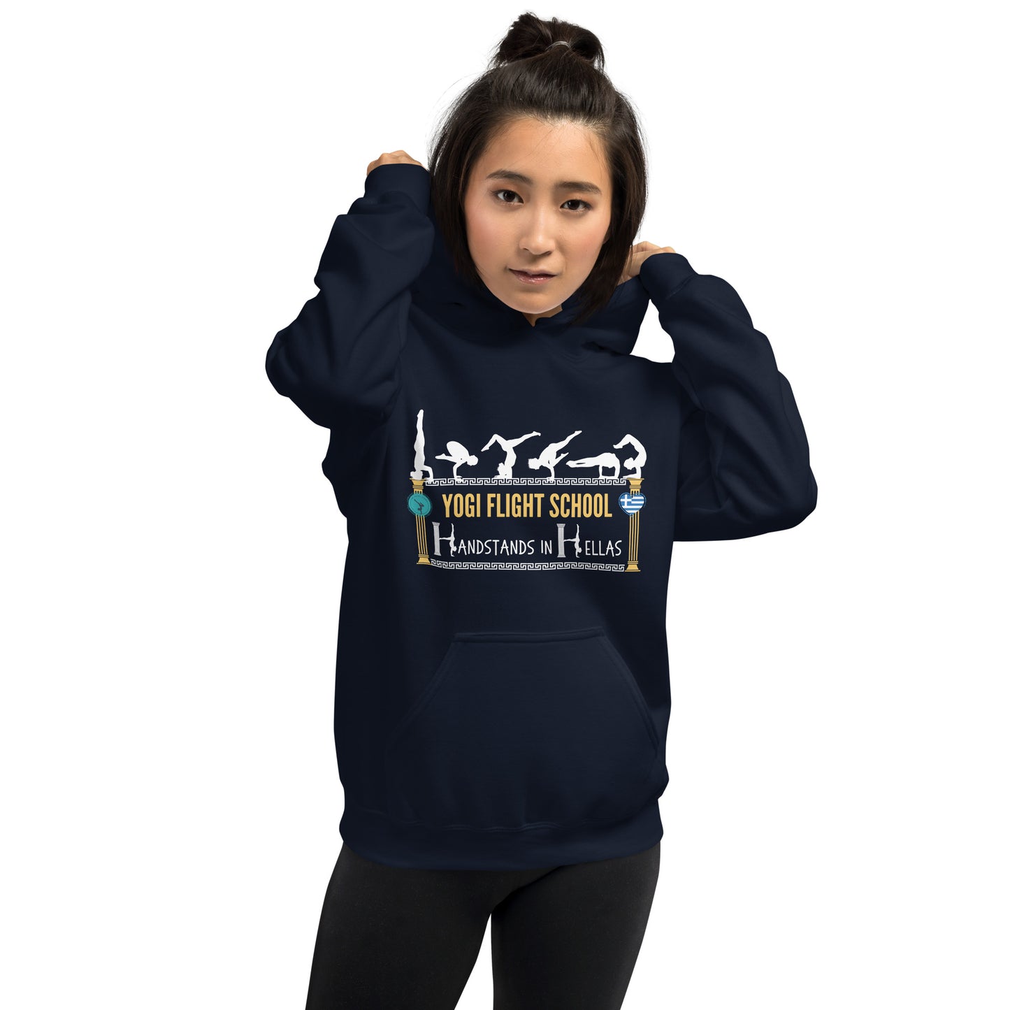 Handstands in Hellas: Unisex Hoodie (Navy)