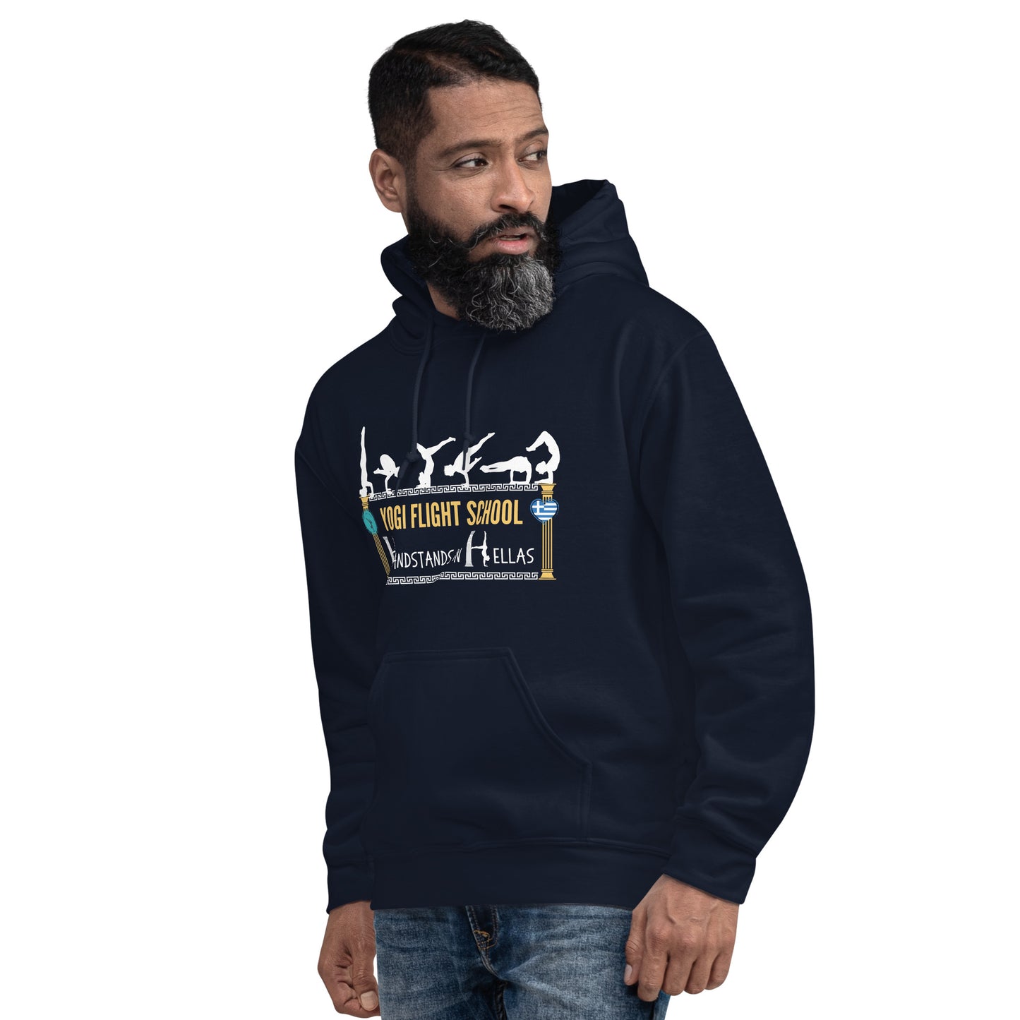 Handstands in Hellas: Unisex Hoodie (Navy)