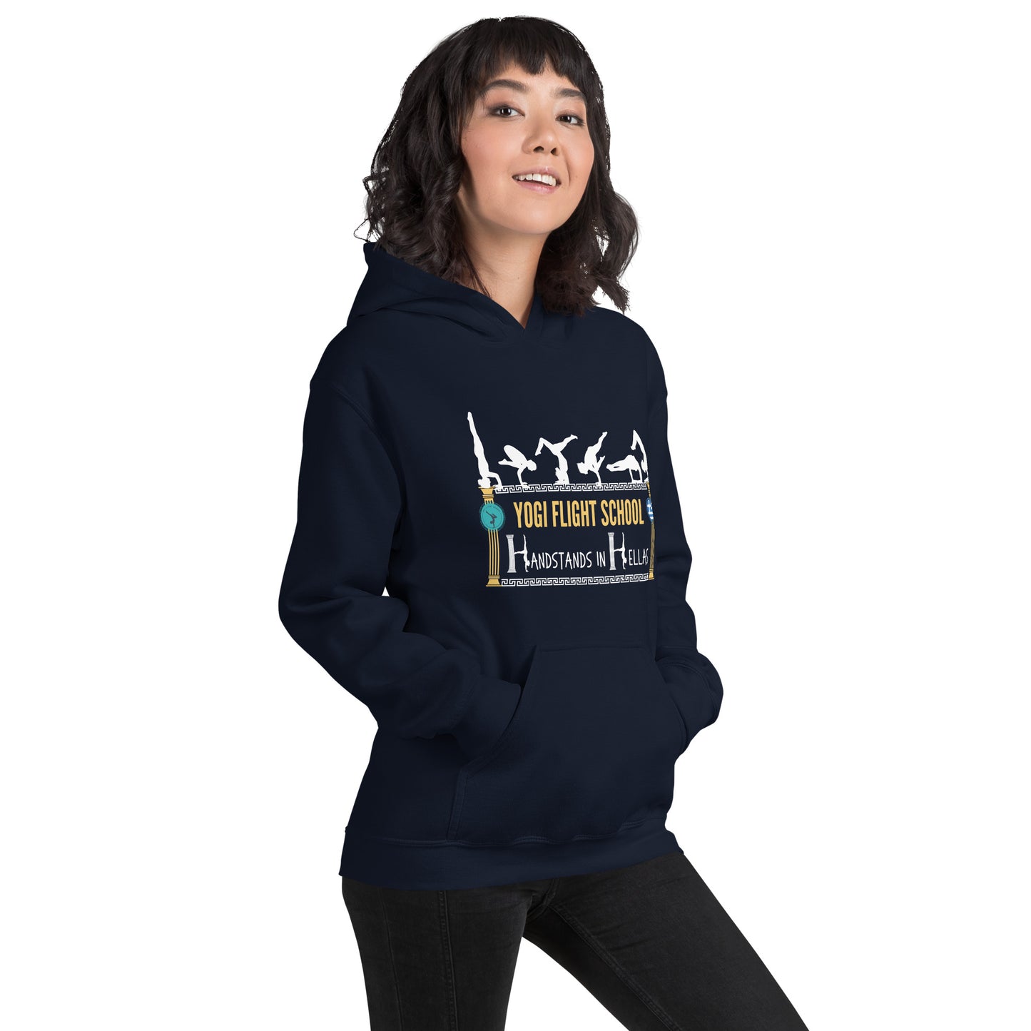 Handstands in Hellas: Unisex Hoodie (Navy)