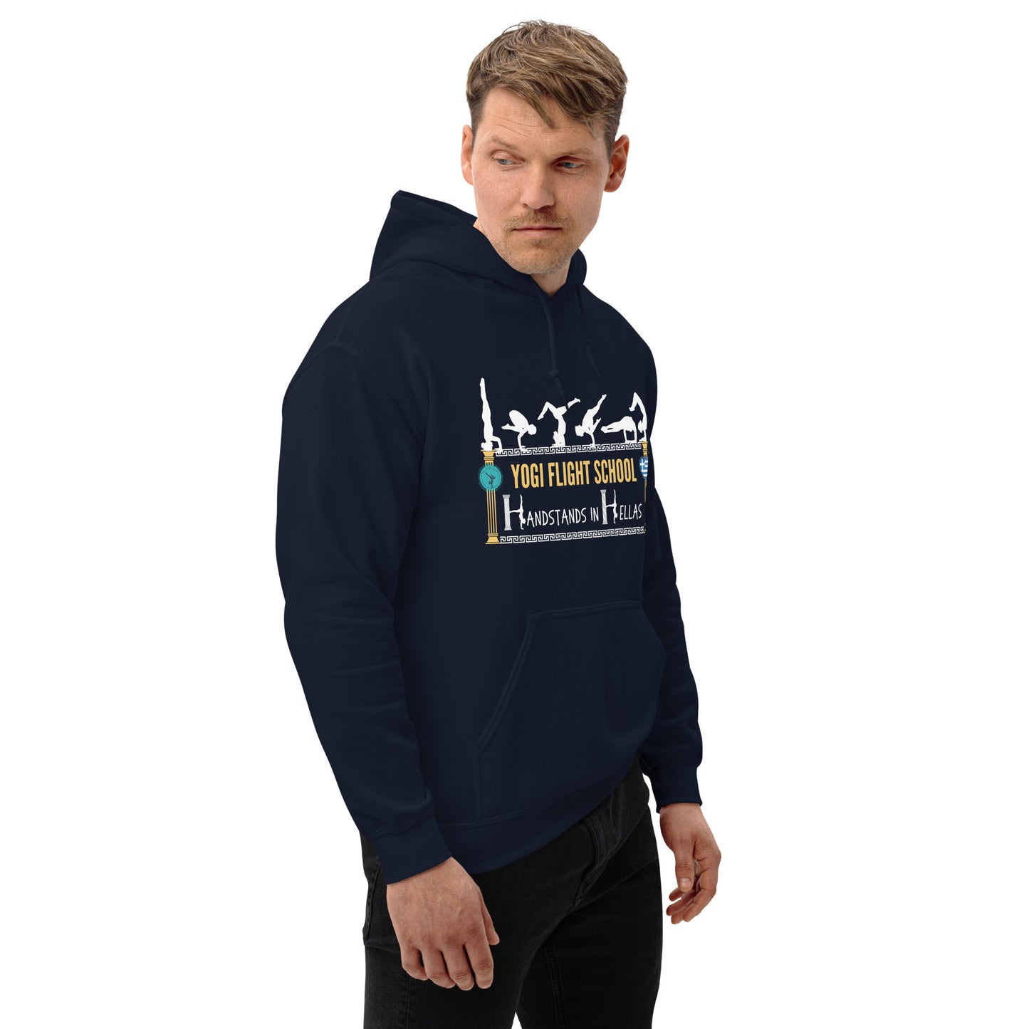 Handstands in Hellas: Unisex Hoodie (Navy)